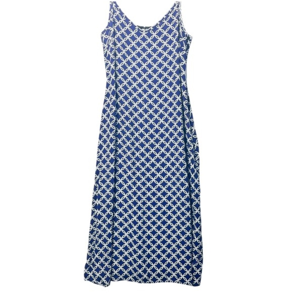 Saint Sofia Midi‎ Dress Sleeveless Geometric Print Casual Blue Size 8